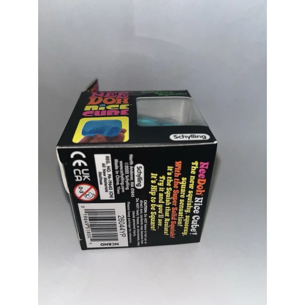 Nee Doh Nice Ice Cube-Super Solid Squish! (blue) -Brand New/ Factory Sealed!